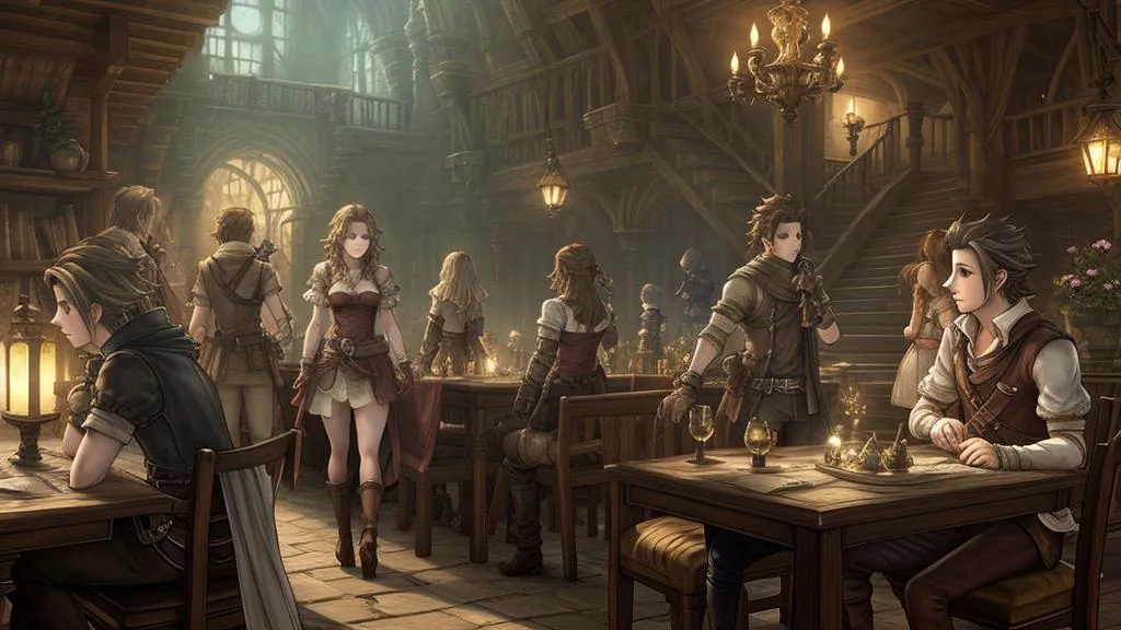 Combates épicos en Octopath Traveler 2: Escena de acción ilustrativa