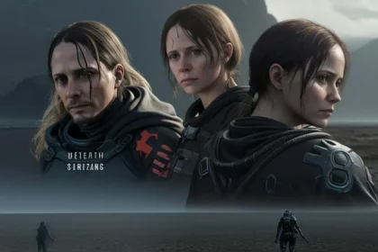 Vista aérea de las montañas en Death Stranding